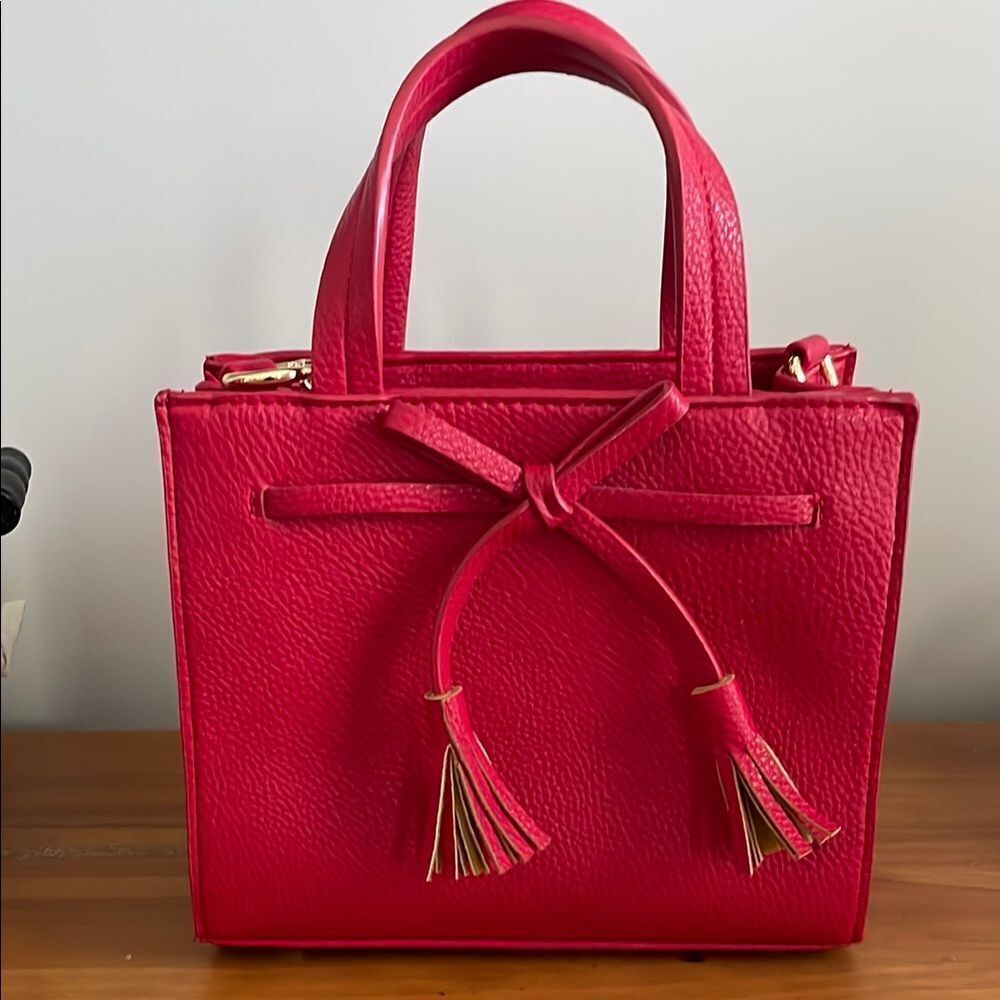 Classic C Brand Vegan Leather Red Handbag